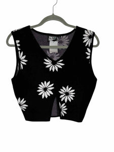 Size Large Black Floral Pre-Owned Vest- Ladies