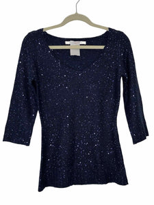 Max Studio Size Medium Navy Pre-Owned Sweater- Ladies