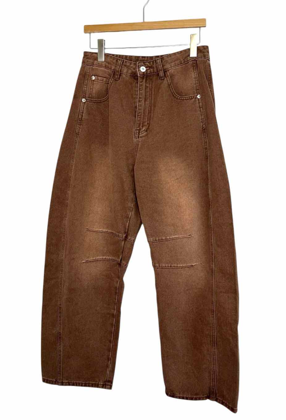 No Brand Label Size 6 Brown Pre-Owned Jeans- Ladies