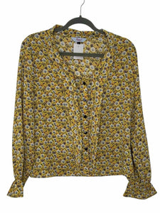 Size Large Yellow Print Pre-Owned Shirt- Ladies