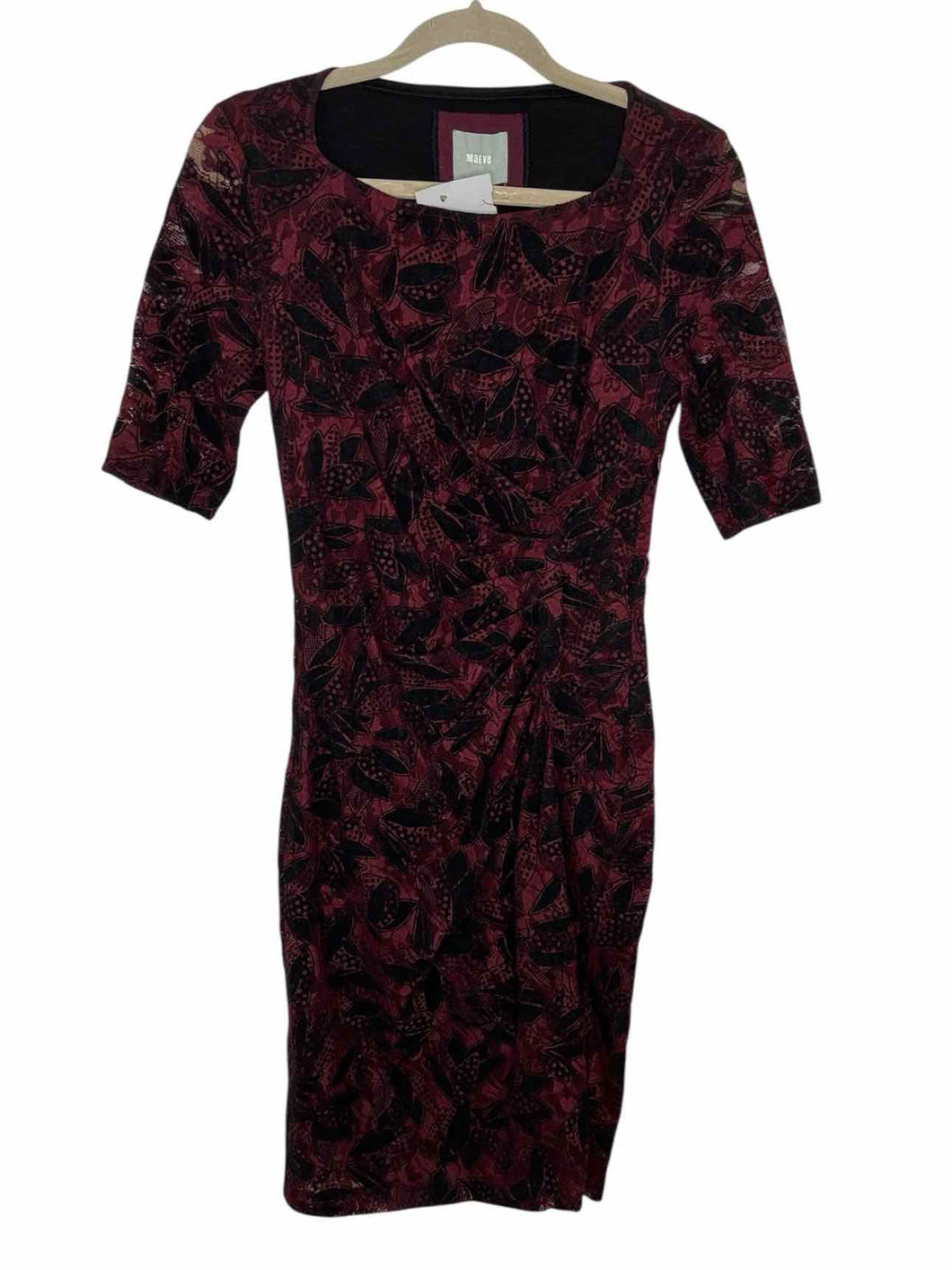 Maeve Size 2 Maroon Print Pre-Owned Dress- Ladies