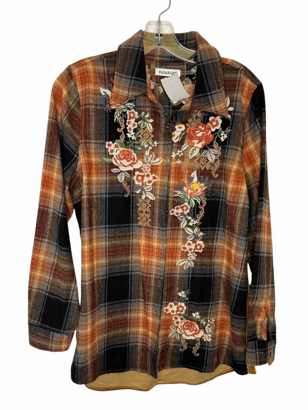 Paparazzi Size Medium Brown Plaid Pre-Owned Shirt- Ladies