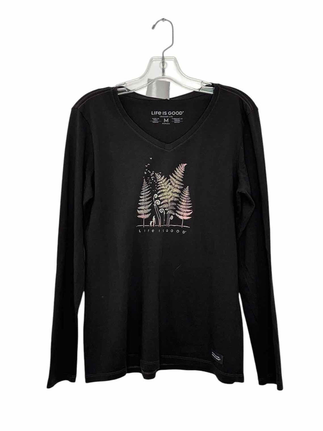 Life is Good Size Medium Black Pre-Owned Top- Ladies