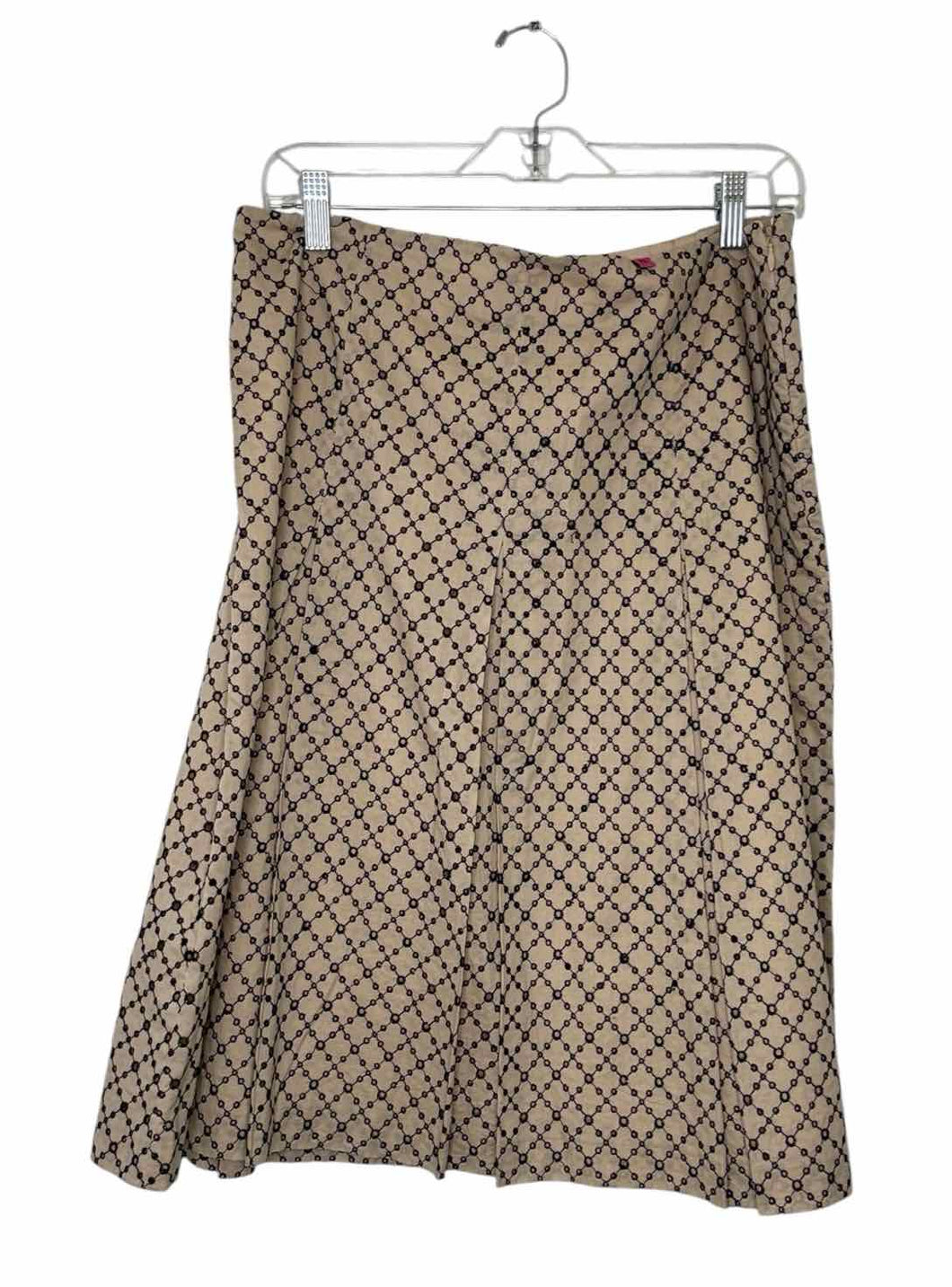 Dana Buchman Size 12 Beige Print Pre-Owned Skirt- Ladies