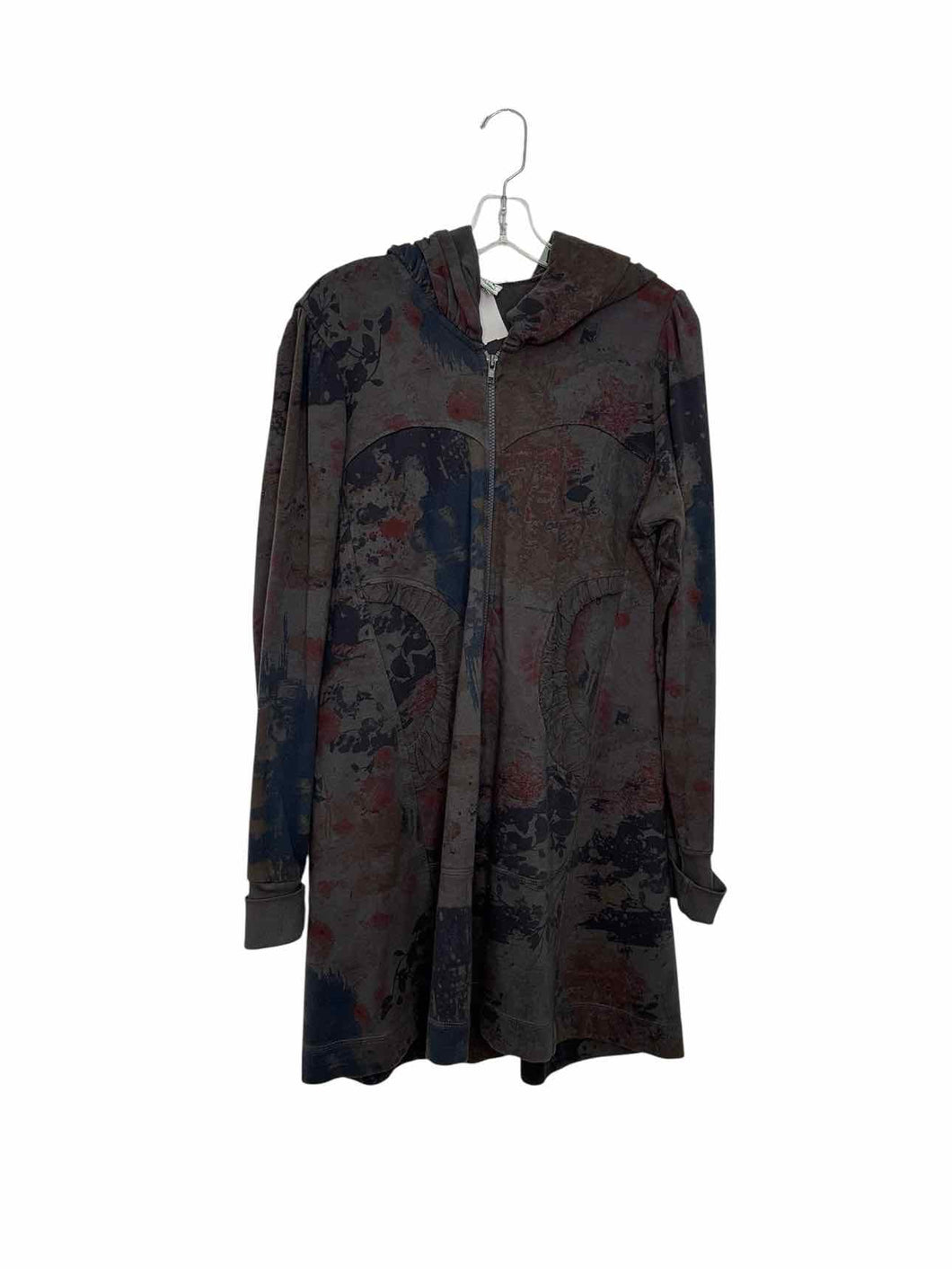 Size Medium Grey Print Pre-Owned Blazer/Indoor Jacket- Ladies