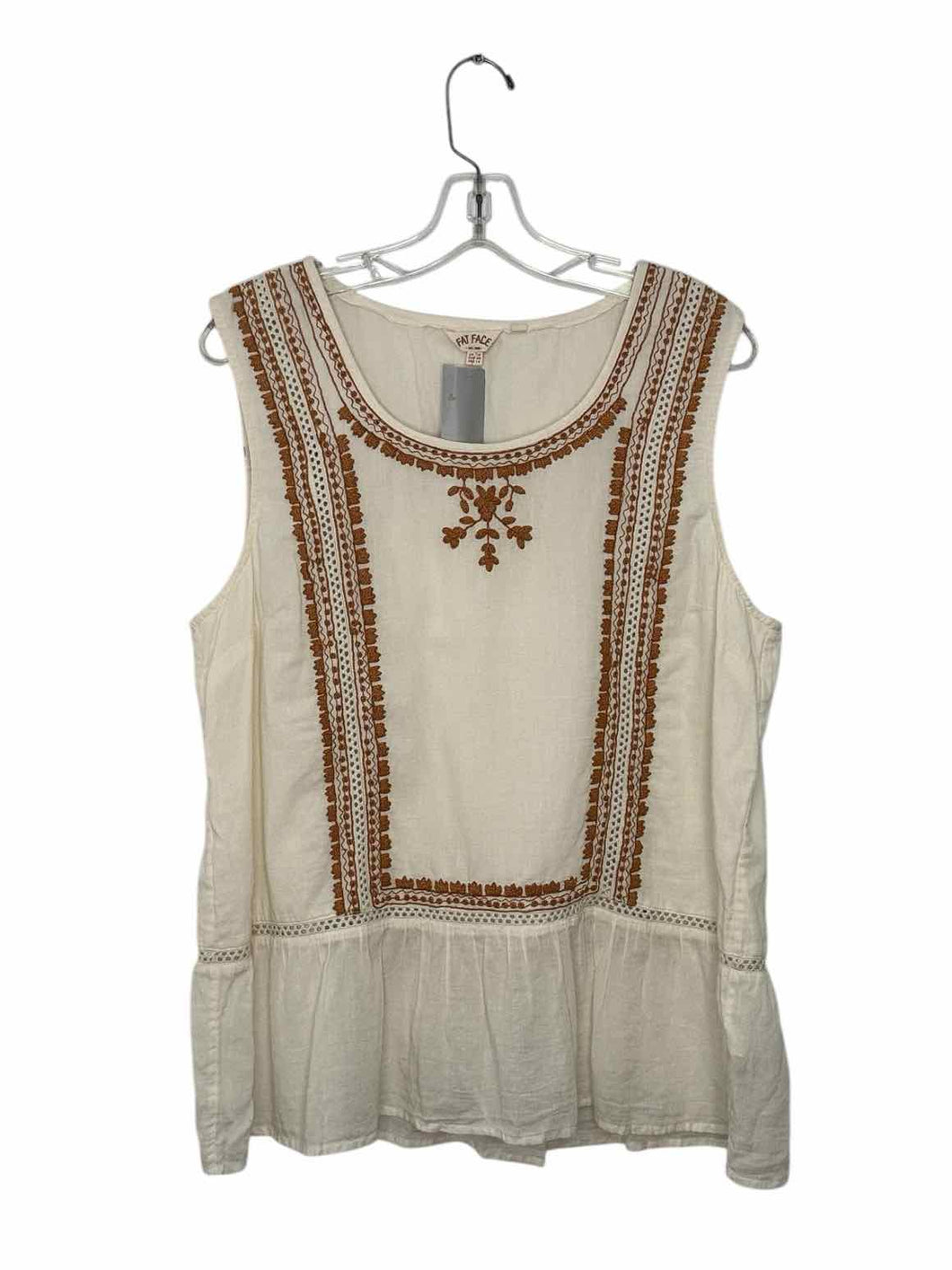 Fat Face Size 14 Cream Pre-Owned Tank Top- Ladies