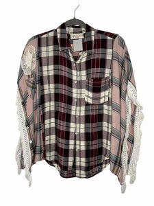 Size One Size Purple Plaid New w/ Tags Shirt- Ladies
