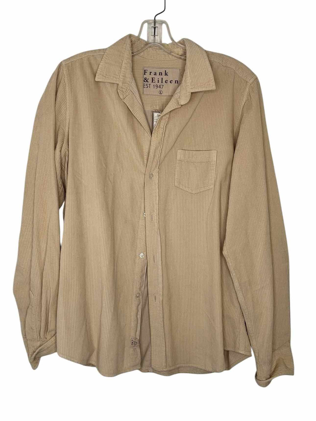Frank & Eileen Size Large Beige Pre-Owned Shirt- Ladies
