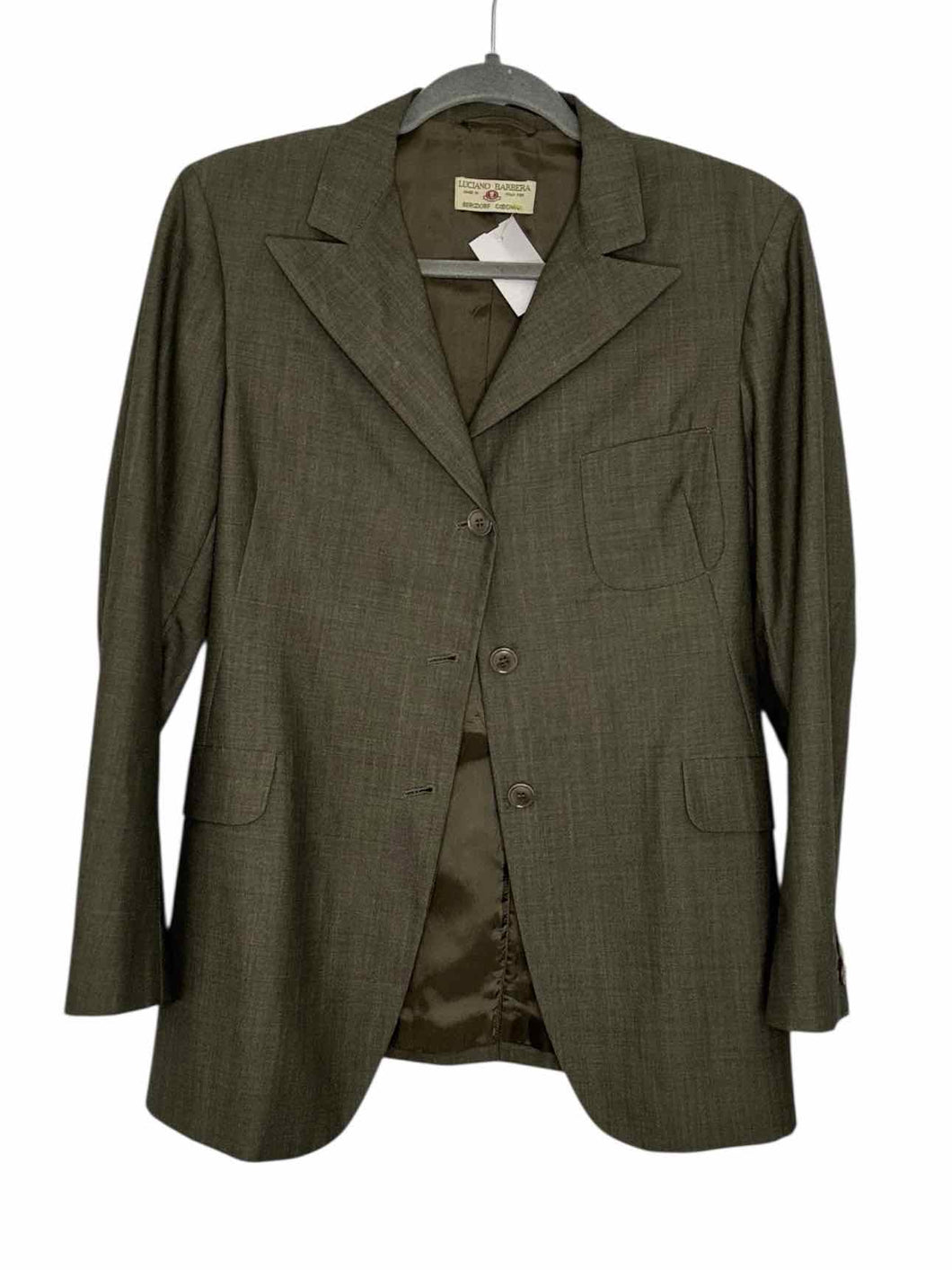 Luciano Barbera Size 8 Green Pre-Owned Blazer/Indoor Jacket- Ladies