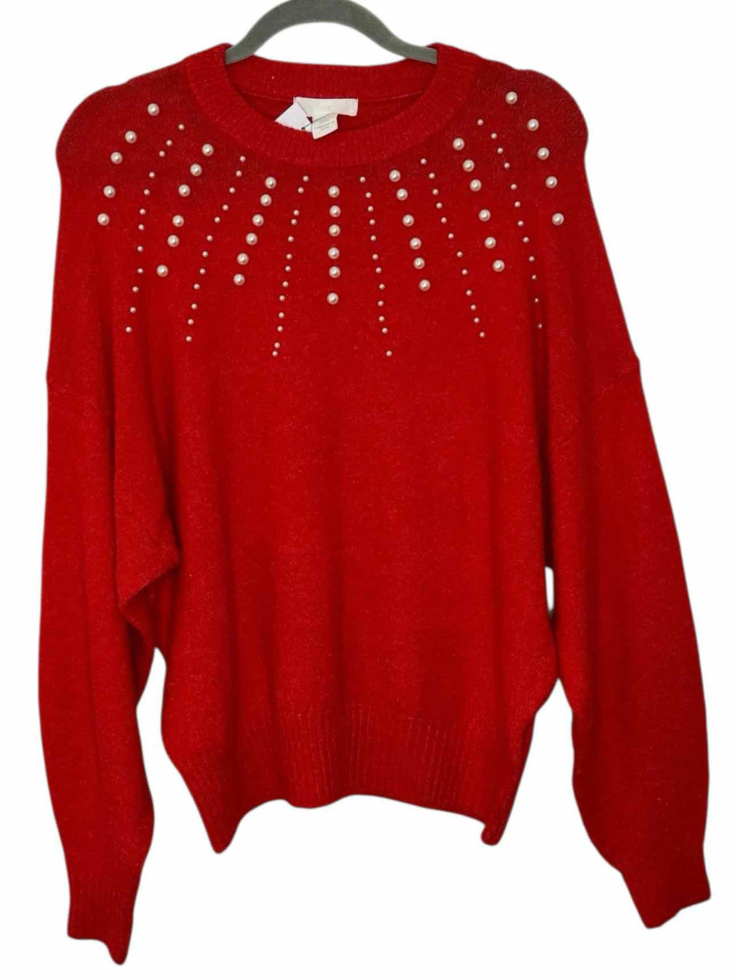 H&M Size Medium Red Pre-Owned Sweater- Ladies