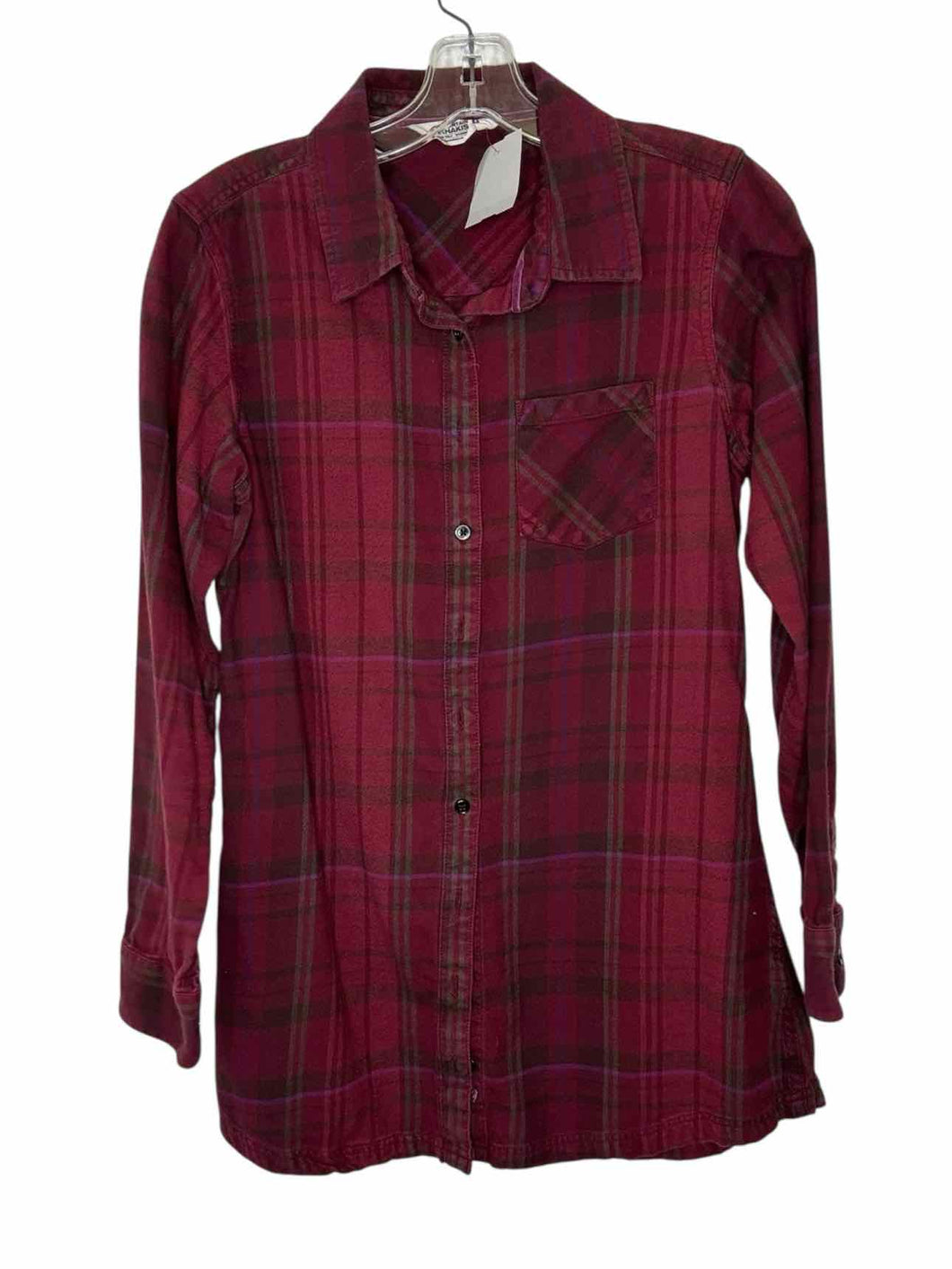 Mountain Khaki Size Medium Red Plaid Pre-Owned Shirt- Ladies