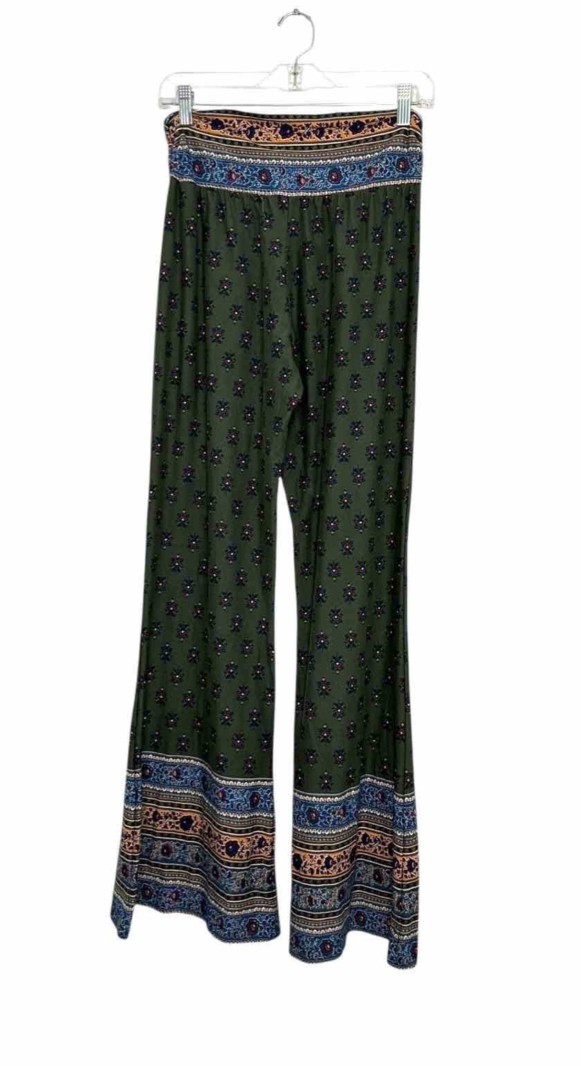 Earthbound Trading Size Large Green Print Pre-Owned Pants- Ladies