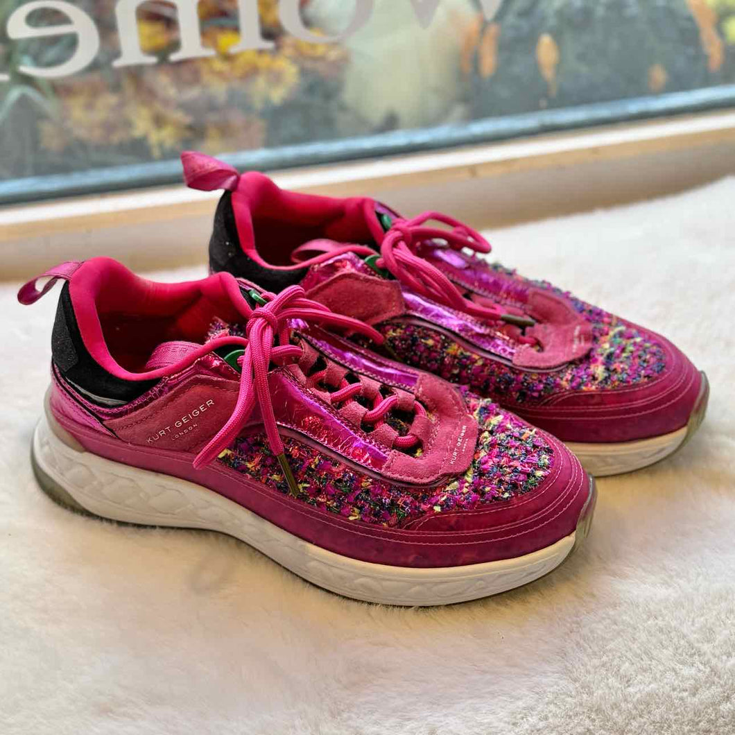 Kurt Geiger Size 40 Hot Pink Sneaker Pre-Owned Shoes- Ladies