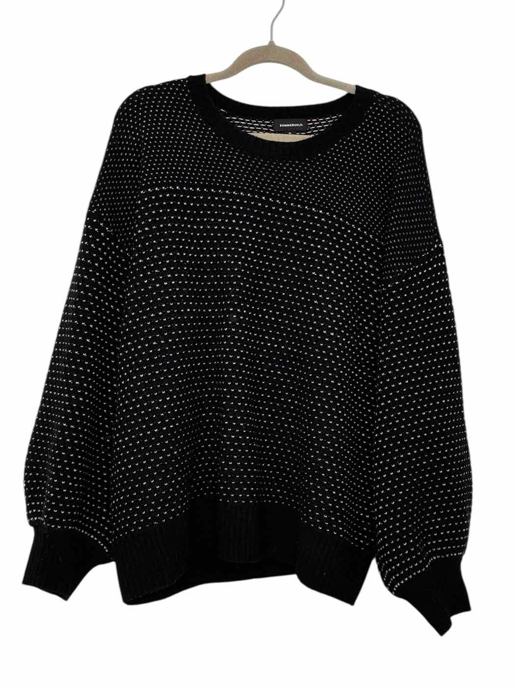 Summersalt Size X-Large Black Print Pre-Owned Sweater- Ladies