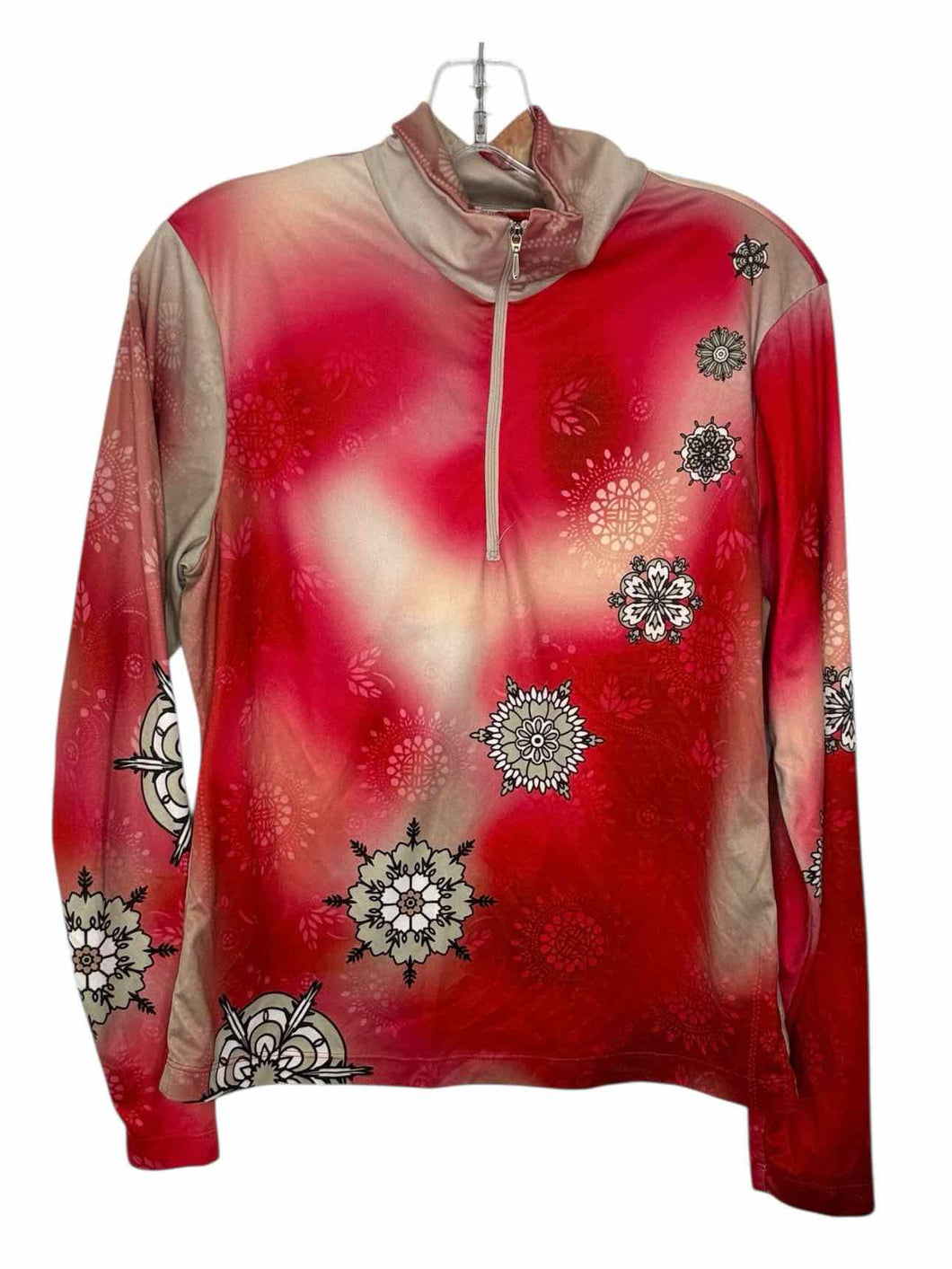 Nils Size Medium Pink Print Pre-Owned Pullover- Ladies