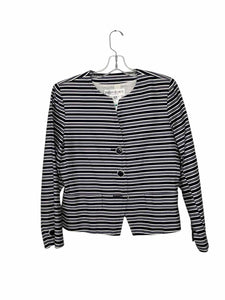 Yves St. Laurent Size 12 Navy Stripe Pre-Owned Blazer/Indoor Jacket- Ladies
