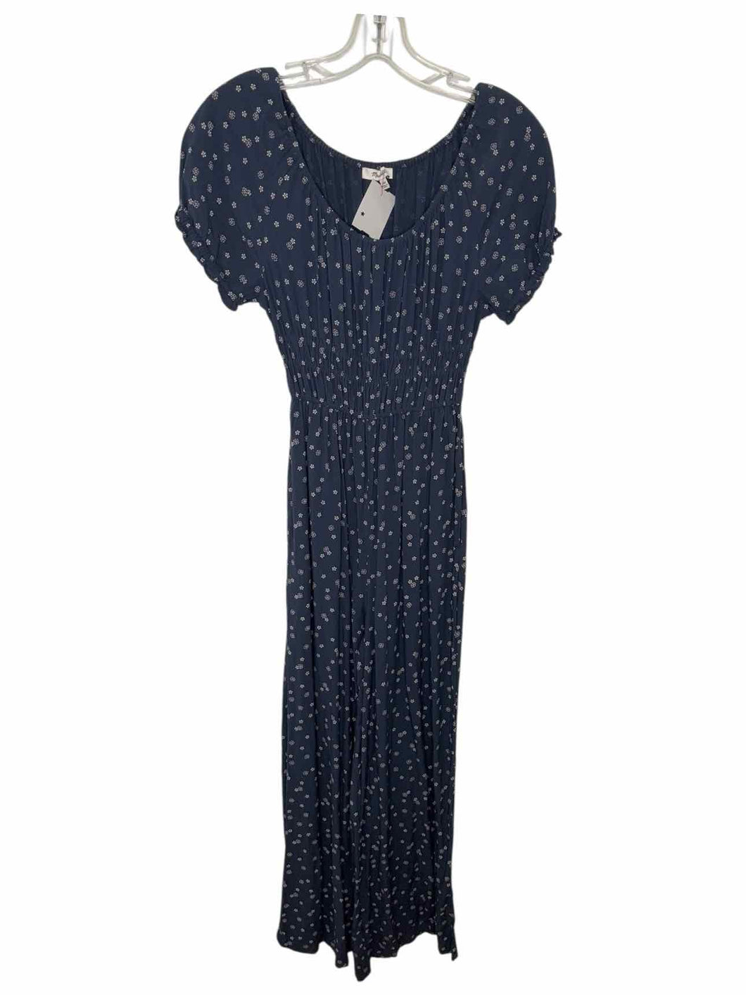 Madewell Size XXS Navy Print Pre-Owned Jumpsuit- Ladies