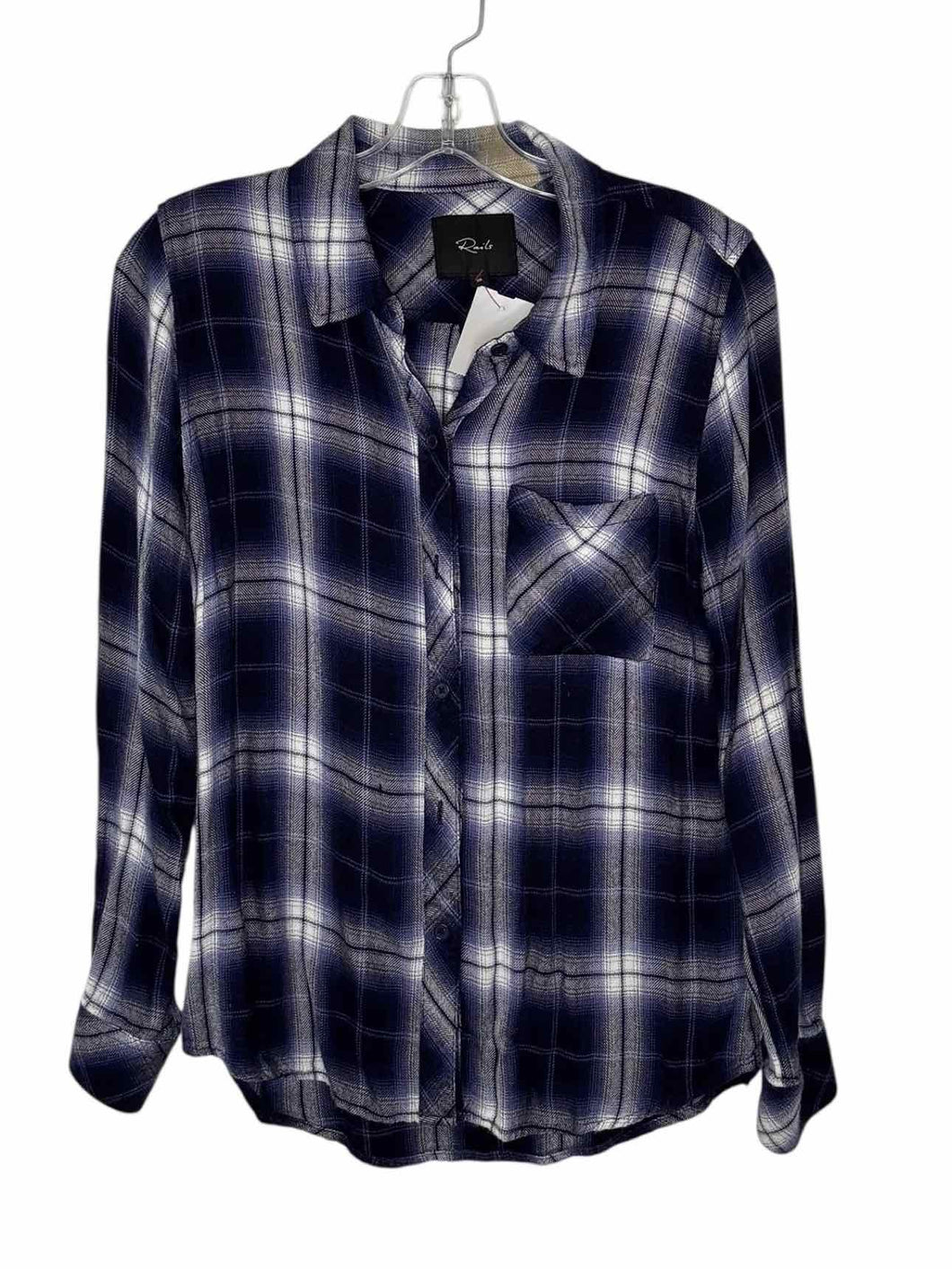 Rails Size X- Small Blue Plaid Pre-Owned Shirt- Ladies