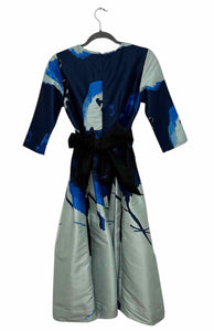 eShakti Size S/M Blue Print Pre-Owned Dress- Ladies