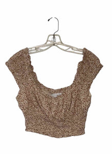 Lelis Size Medium Beige Print Pre-Owned Tank Top- Ladies
