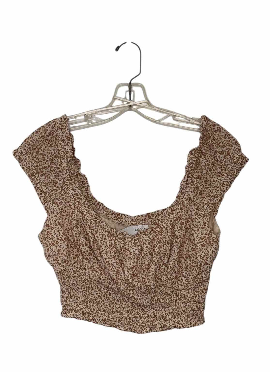 Lelis Size Medium Beige Print Pre-Owned Tank Top- Ladies
