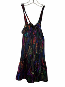 Milly Size 4 Black Print Pre-Owned Tank Top- Ladies