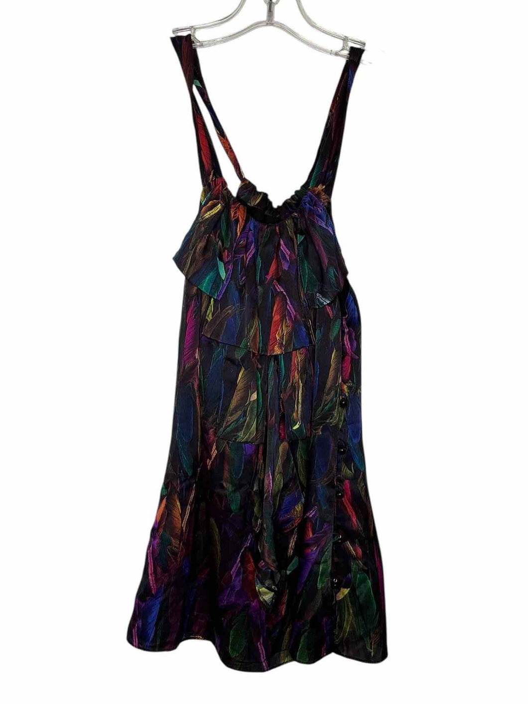 Milly Size 4 Black Print Pre-Owned Tank Top- Ladies
