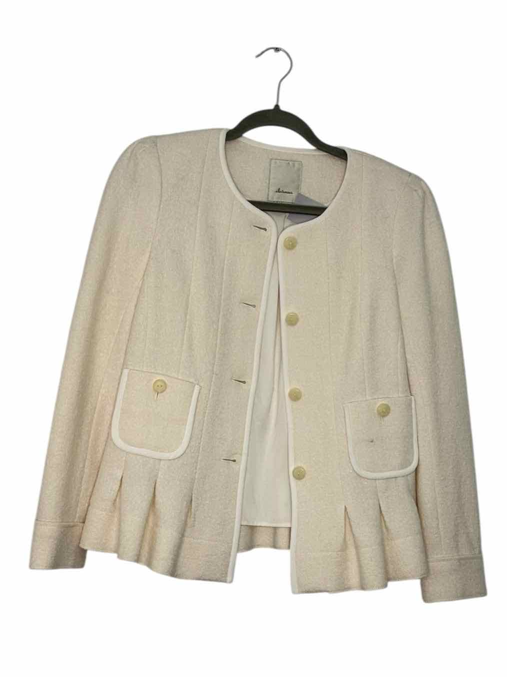 Elevenses Size 4 Cream Pre-Owned Blazer/Indoor Jacket- Ladies