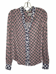 Boden Size 4 Pink Print Pre-Owned Blouse- Ladies