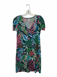 Lilly Pulitzer Size X- Small Green Print Pre-Owned Dress- Ladies