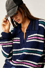 Load image into Gallery viewer, Free People Size X- Small Navy Stripe Sweater- Ladies
