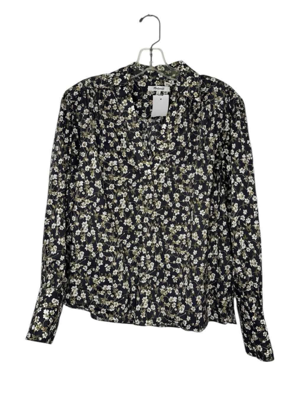 Madewell Size Small Grey Print Pre-Owned Shirt- Ladies