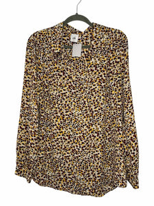 Cabi Size Large Tan Print Pre-Owned Blouse- Ladies