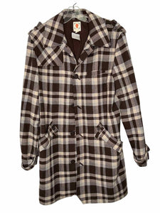 Size Large Brown Plaid Pre-Owned Jacket- Ladies