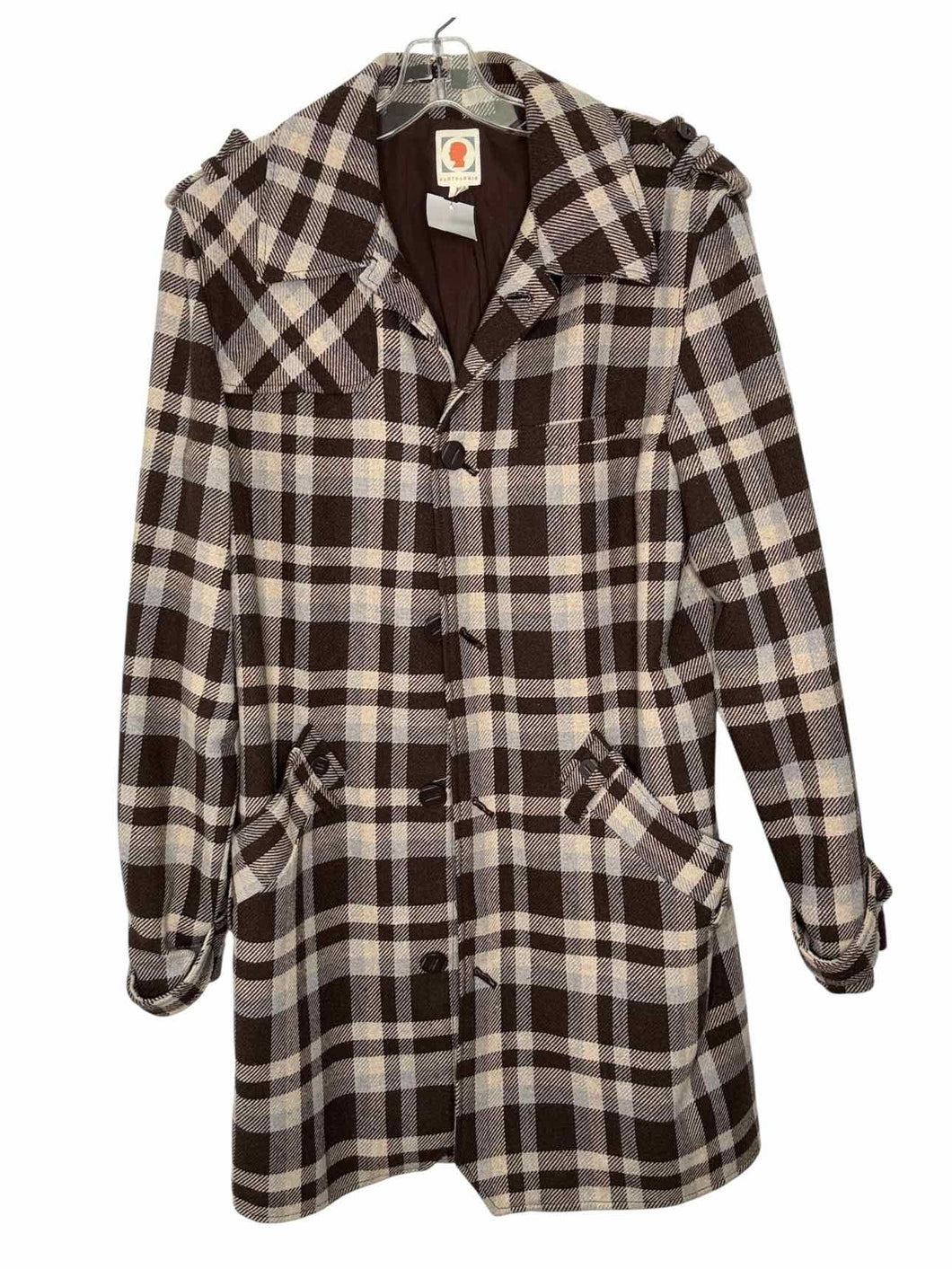 Size Large Brown Plaid Pre-Owned Jacket- Ladies