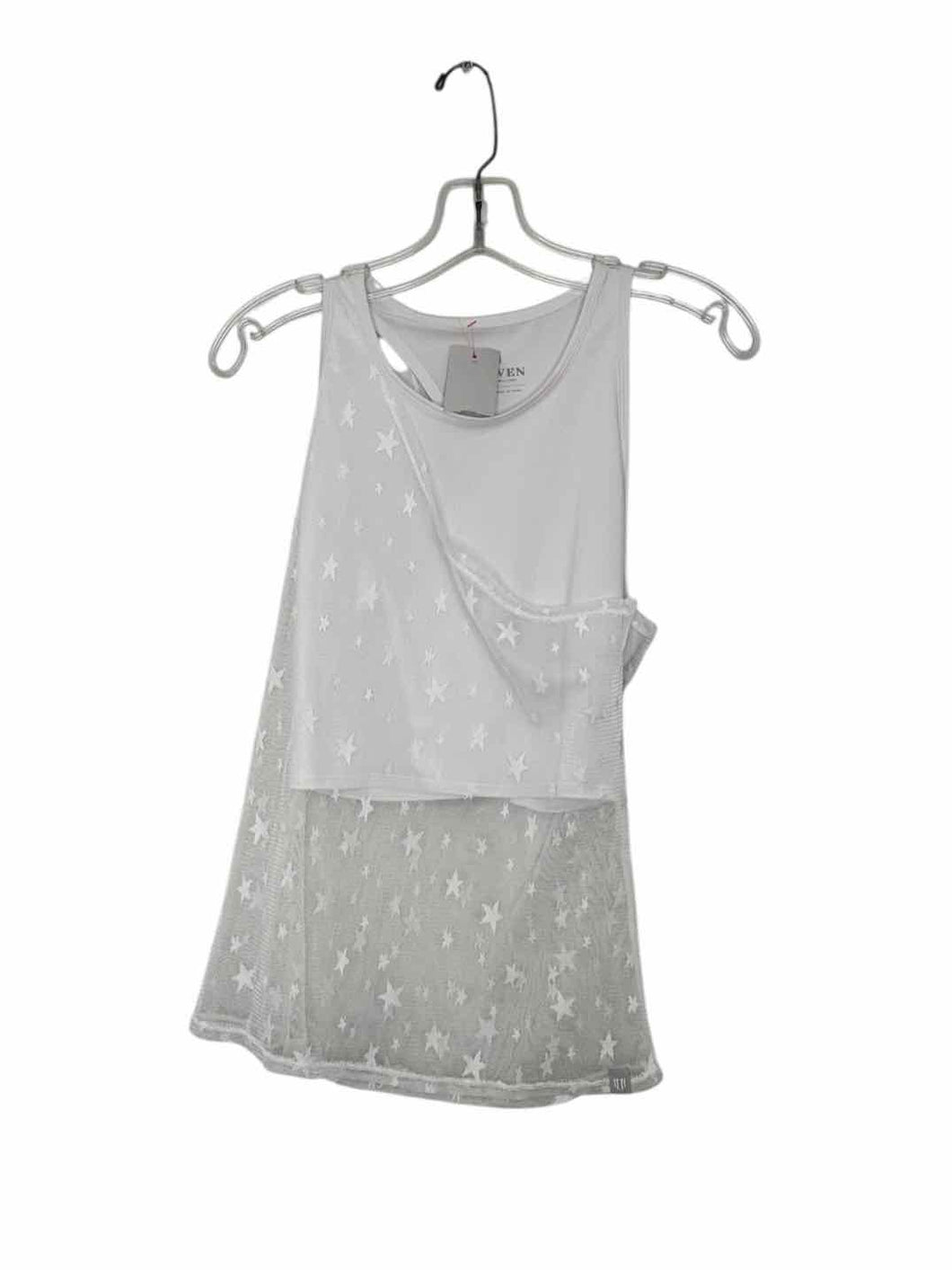 Eleven by Venus Williams Size Medium White Pre-Owned Tank Top- Ladies