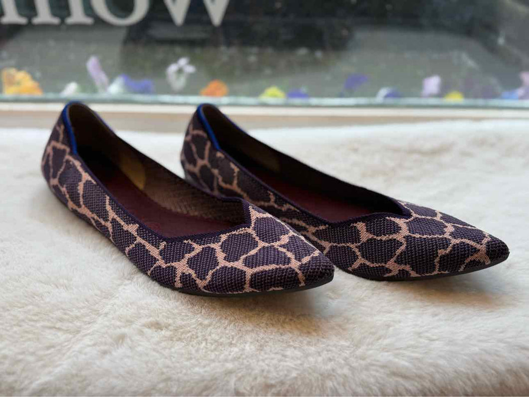 Rothy's Size 10 Purple Print Flats Pre-Owned Shoes- Ladies