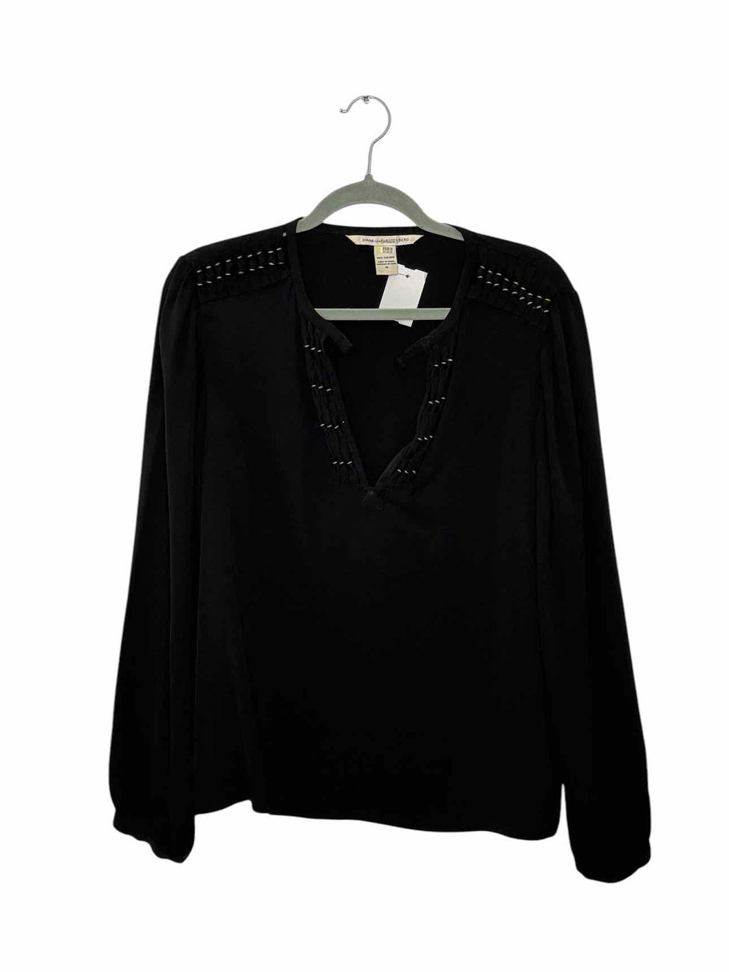 Diane VonFurstenberg Size 10 Black Pre-Owned Blouse- Ladies