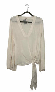 Free People Size Medium Cream Pre-Owned Blouse- Ladies
