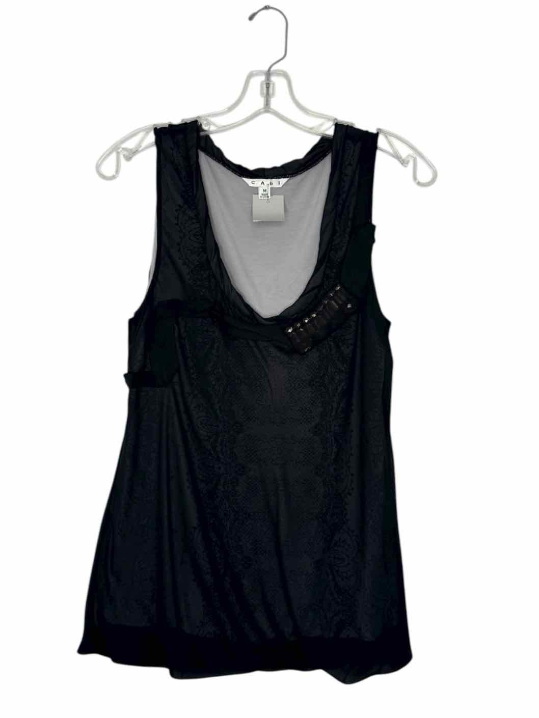 Cabi Size Medium Black Pre-Owned Tank Top- Ladies