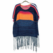 Load image into Gallery viewer, Free People Size One Size Blue Print Pre-Owned Sweater- Ladies
