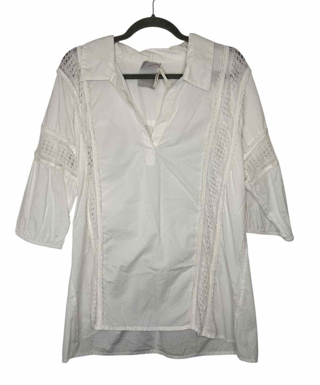 Anthropologie Size Large White Pre-Owned Blouse- Ladies
