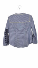 Load image into Gallery viewer, Veronica Beard Size 4 Blue Stripe Pre-Owned Shirt- Ladies
