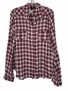 Paige Size Large Berry Pre-Owned Shirt- Ladies