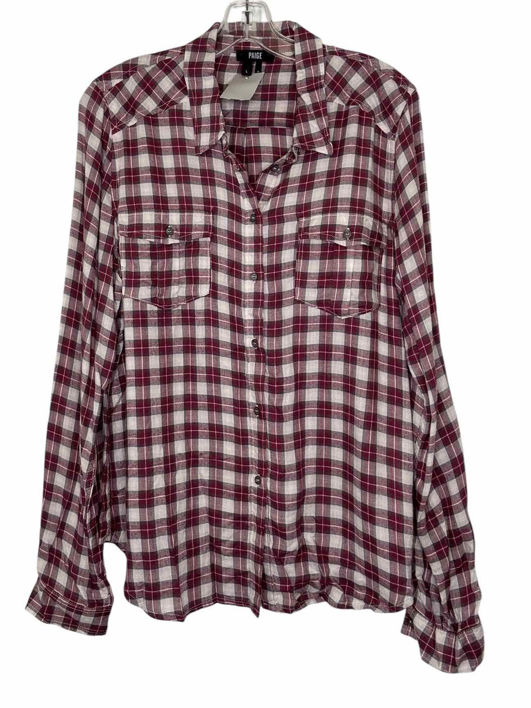 Paige Size Large Berry Pre-Owned Shirt- Ladies