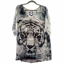 Load image into Gallery viewer, Size One Size Grey Print Pre-Owned Blouse- Ladies
