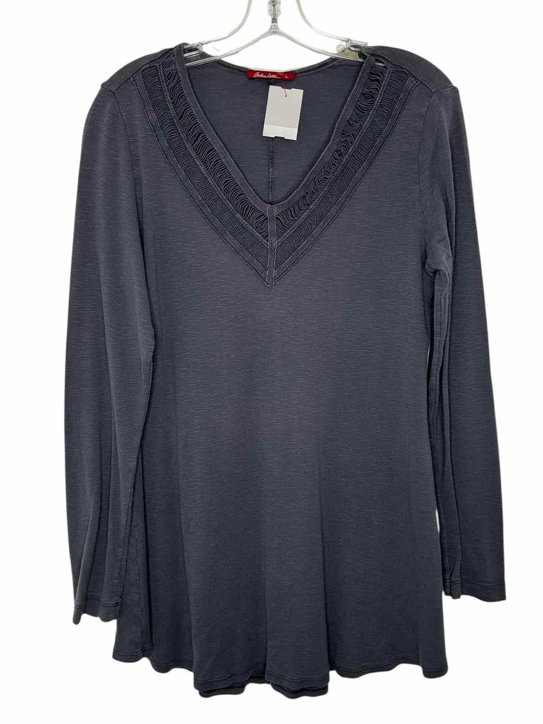 Barbara Lesser Size Large Charcoal Pre-Owned Top- Ladies