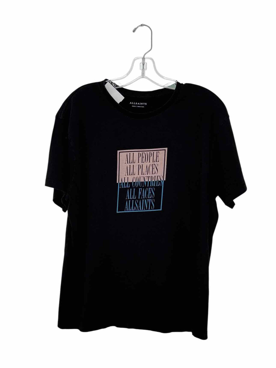All Saints Co. Size Small Black Pre-Owned T-Shirt- Ladies