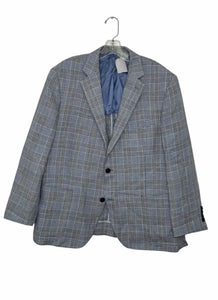 Size 44 Blue Plaid Pre-Owned Blazer/Indoor Jacket- Mens