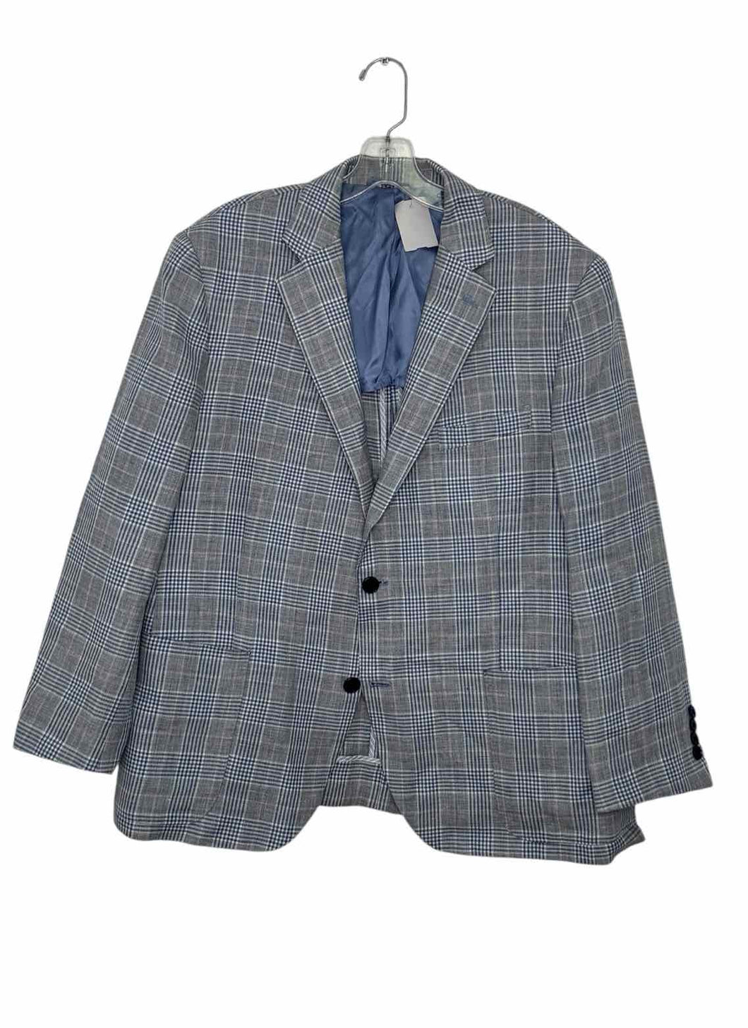 Size 44 Blue Plaid Pre-Owned Blazer/Indoor Jacket- Mens